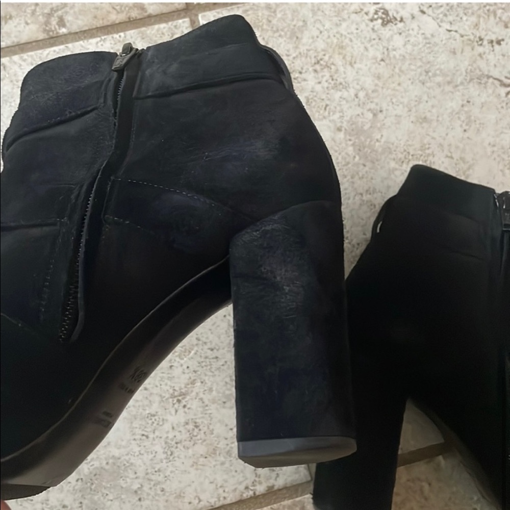 SAINT LAURENT Black Suede Buckle Ankle Boots w/ buckles - Picture 6 of 12